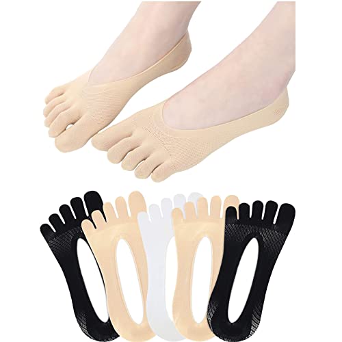 Excefore Yoga Socks for Women Men Low Rise Full Toe Grip Non-Slip for Ballet, Yoga, Pilates, Barre Toe Socks