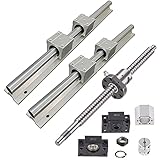 2PCS Linear Rail SBR16 1000mm + Ball Screw SFU1605 1000mm Set Includes 4pcs SBR16UU Bearing Block, Coupler, BK/BF 12 and Screw&Ball Nut Housing, for CNC Machine