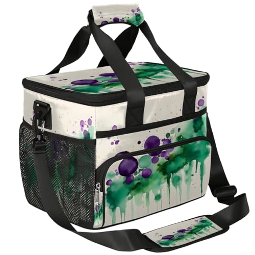 Colorful Watercolor Insulated Picnic Backpack Lunch Box for Women Men Picnic Basket Tote Lunch Bag Picnic Bag Portable Lunch Bags for Picnic, Beach, Work, Trip,Office, Camp Ink Splashes