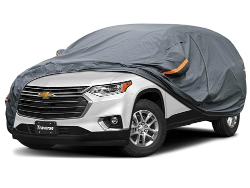 GUNHYI Premium Car Cover Custom Fit Chevrolet Traverse (2009-2026), 16 Layers Heavy Duty Car Cover Waterproof All Weather with Zipper Door for Sun Rain Snow Dust Uv Protection