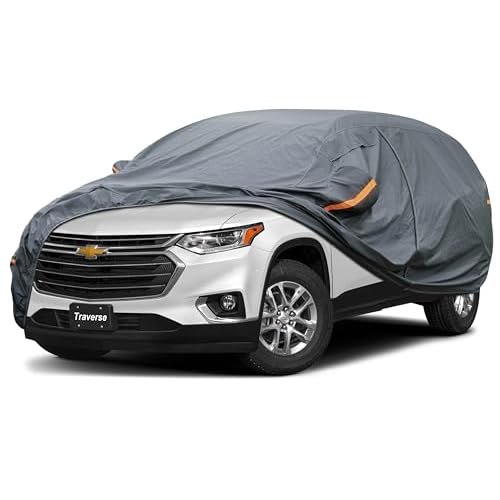 GUNHYI Premium Car Cover Custom Fit Chevrolet Traverse (2009-2026), 16 Layers Heavy Duty Car Cover Waterproof All Weather with Zipper Door for Sun Rain Snow Dust Uv Protection