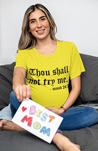 Nlife Women Thou Shall Not Try Me Letter Print Long Sleeve Crew Neck T-Shirt Top