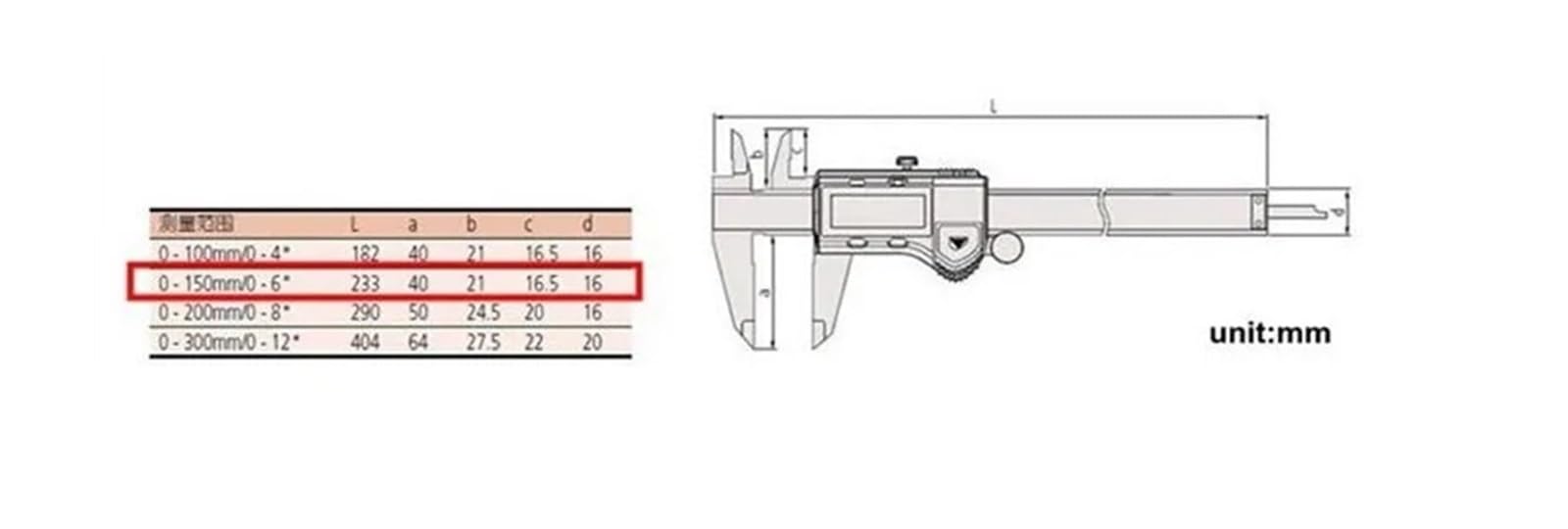 Suwmiarka cyfrowa LCD z noniuszem 15.2 cm 20.3 cm 30.5 cm 150mm 200mm 300mm Gauge elektroniczne narzędzie pomiarowe ze stali nierdzewnej (0-150mm)