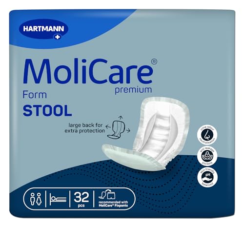 MoliCare Premium Form Stool Unisex Large Incontinence Pads for Faecal & Bowel Incontinence | Comfortable Reliable & Secure | Pack of 32