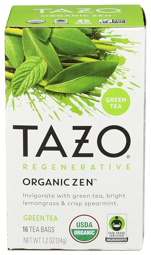 TAZO Organic Zen Green Tea, Caffeinated Tea...