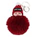 WINOMO Schlafende Babypuppe Keychain Pom Pom Flauschige Schlüsselanhänger hängende Anhänger Geschenk (Weinrot)