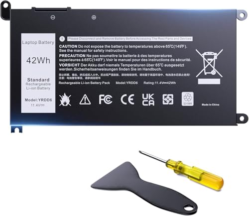 Batterie YRDD6 42 Wh pour ordinateurs portables Dell Inspiron et Vostro