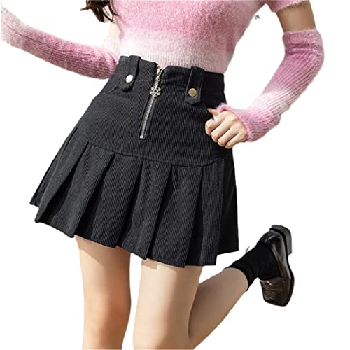 Mini jupe plissée taille haute en velours pour silhouette élancée