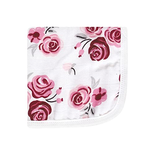 Image of Hudson Baby Unisex Baby Cotton Muslin Washcloths, Rose, One Size