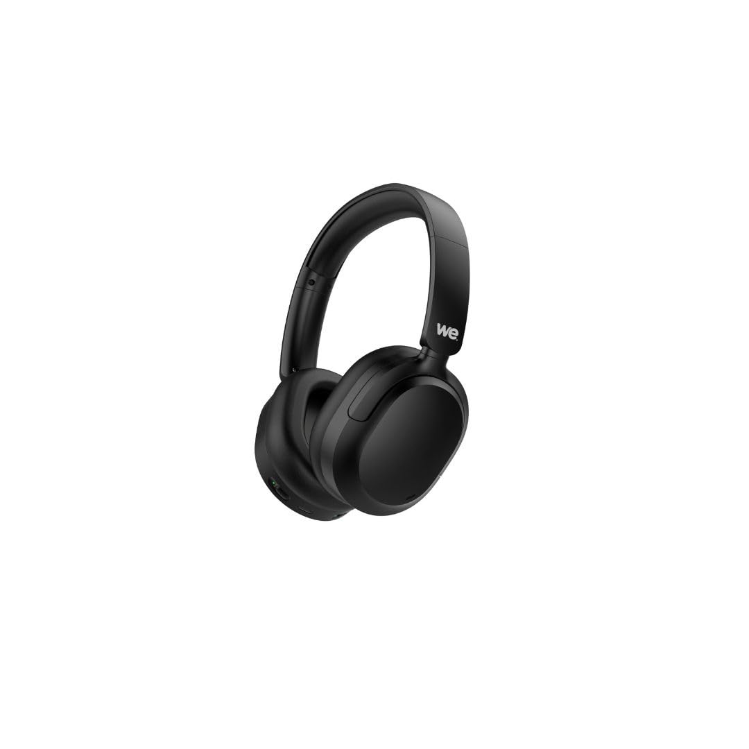 WE Casque Bluetooth - ENC&ANC 35dB - BT V5,3-4 Micros intégrés - Arceau réglable Coussinets rotatifs - Batterie de 500mAh, autonomie en Veille 60h, Noir