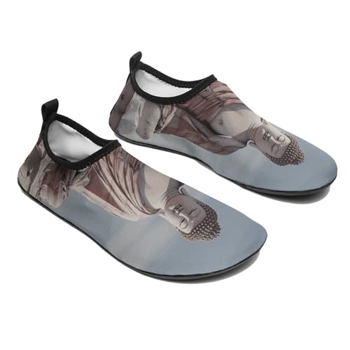 Water Shoes for Women Men White Buddha Statue Water Sports Shoes Slip-on Breathable Lightweight Athletic Aqua Sock4