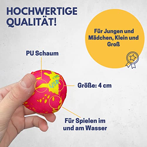 BEST SPORTING Water Fun Balls aus Neopren, 6 Stück I Wasserball Kinder, Neoprenball klein I Pool Spielzeug, Wasserspielzeug Kinder Outdoor, Beachball Set