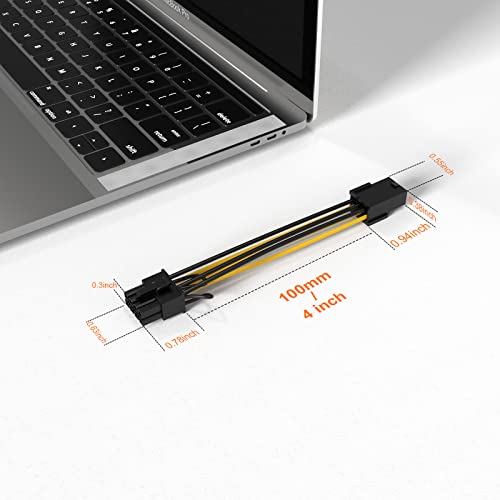 Pcie Adapter Cable,CableCreation 2-Pack 6-pin to 8-pin PCIe Express Power Adapter Cable,4 Inches/10CM