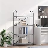 THOYTOUI Bücherregal mit offenem Design, moderner Holzwerkstoff grau Finish, für Wohnzimmer und Büro, 80 x 30 x 146 cm