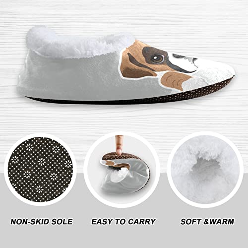 Boxer Dog Puppy Home Slippers Spa Travel House Slipper Soft Memory Foam Slipper Non Slip for Women Men Hotel Bedroom Shoes Slippers M4