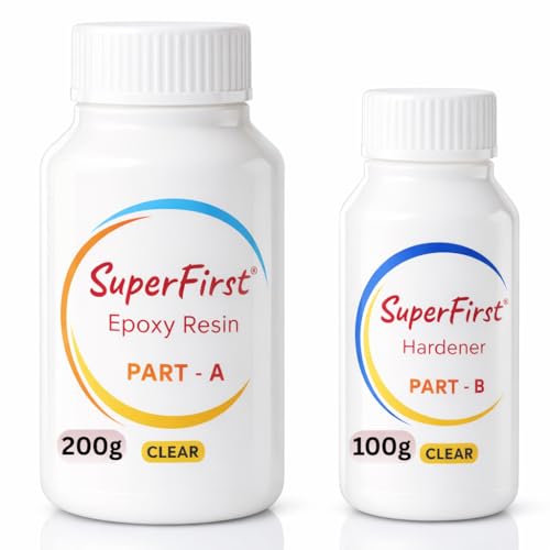 Image of Crystal Clear Epoxy Resin 300 GM (2:1 Ratio) | UV Resistant, Low Bubble Art & Craft Resin | 24-Hour Cure Resin Art, Table Tops, Coating & Casting | 200-Gm Epoxy Resin With 100-Gm Hardener (300 GMS)
