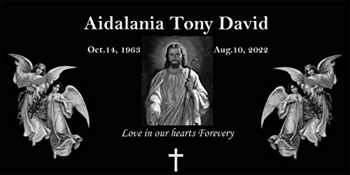 Yirasuo Cemetery Headstones, Headstones For Graves, Memorial Stones, Flat Gravestone (24"X12"X1.25") #TOP1