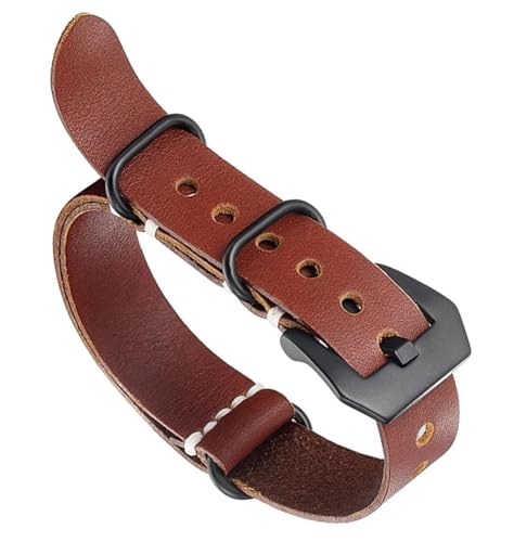 Bracelet de montre militaire en cuir marron café pour vos aventures