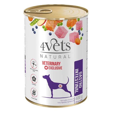 WESTHO 4Vets Gastro Intestinal Premium 6 x 400 g Nassfutter für Hunde | Getreidefrei | Für die Magen-Darm unterstützung | Hundefutter nass von Tierärzten