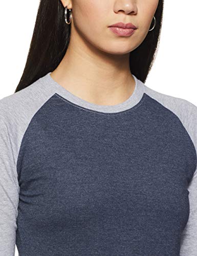 Image of PINACOLADA Women Round Neck Quarter Sleeve T-Shirt-Blue
