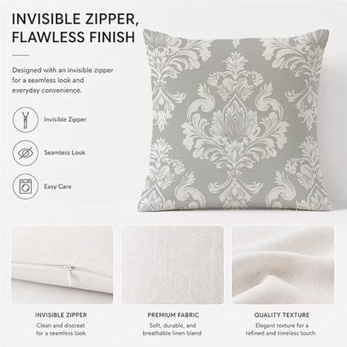 Lin coussin extérieur imperméable 60x60 cm gris déco haut de gamme pour canapé - 6