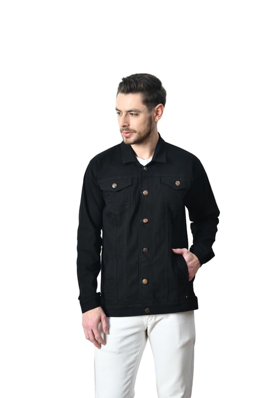 comfits Regular Fit Black Denim Jacket for Men-picture-11