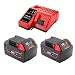 Produktbild Ersatz Ladegerät mit 2X Akku18V 5.0Ah/ 5000mAh Li-Ion für Milwaukee Werkzeug M18 48-11-1828 48-11-1840 C18B M18BX Li18 (OEM) M18B4 M18 XCF Batterie