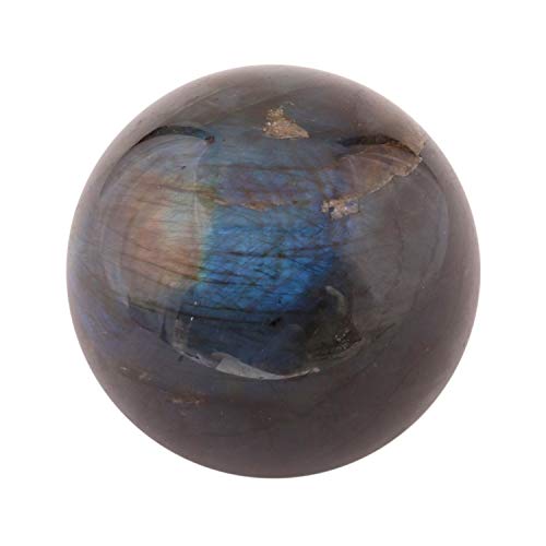 DHAROHAR HANDICRAFT Healing Chakra Stones Crystal Decor Quartz Sphere, Reiki Energy Meditation Negative Ion Generator Sphere for Positive Energy (Labradorite 40-50 MM)