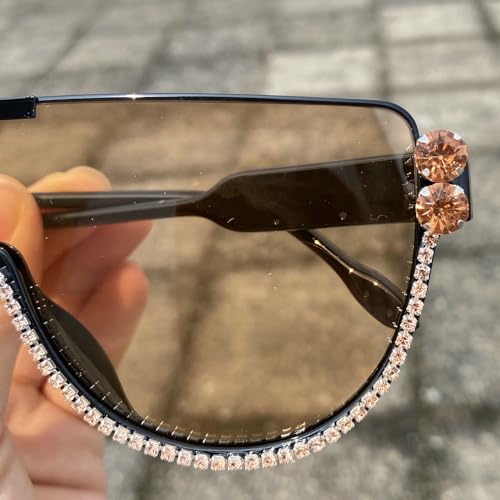 Image of Oversized Sunglasses Women Men Luxury Big Frame Mask Glasses Goggle Flat Top Clear Eye Protection Glasses Shade UV400