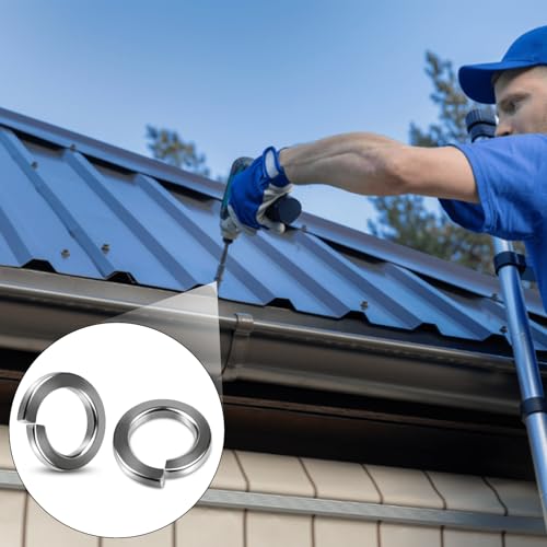 60pcs Federring M8 Federringe Edelstahl A2/V2A Unterlegscheiben Glatt Beilagscheiben Karosseriescheiben Spiralförmige Federscheiben Sprengring Größe Wählbar für Haushaltsgeräte Mechanische Geräte