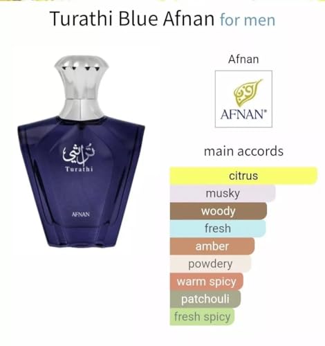 Afnan Turathi Homme Blue Eau de Parfum 90ml - Bergamot, Tangerine, Musk Perfume by Afnan - Image 3