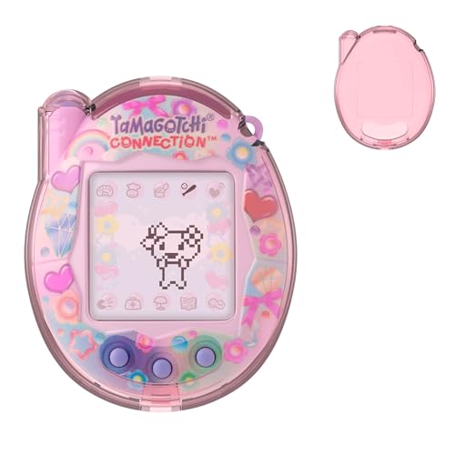 Image of for Tamagotchi Connection Case, Clear Hard PC Drop-Proof Protective Cover, Transparent Portable Carrying Storage Case for Tamagotchi Connection Accessories (Cover Only), Translucent Pink