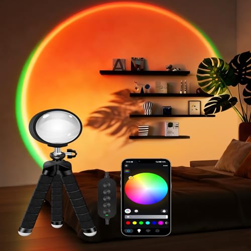easeking Sunset Lamp with App Control – 16M Colors, 360° Rotating Head