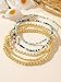 Bohxantium Gold Beaded Bracelet Stack for Women - 5PCS Dainty Cute Gold Plated Seed Beads Colorful Stackable Bracelets Jewelry Accessories Elastic Stretch Boho Fashion Birthday Prom Friendship Gift