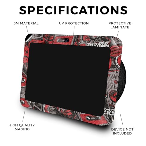 Image of Glossy Glitter Skin Compatible with Amazon Echo Show 8 (3rd Gen, 2023) - Red Hip Hop - Premium 3M Vinyl Protective Wrap Decal Cover - Easy to Apply | Crafted in The USA by MightySkins