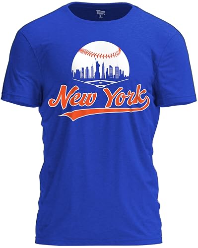 TeeStock Newyork Baseball Shirt Cityscape Fan T-Shirt with Urban Skyline Graphic