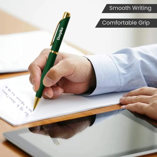 Image of Giftana Personalized Notebook Diary with Pen Gift Set for Men and Women, 2 in 1 Customized Office Diaries A5 Size Notebook, Diwali Gifts, Personalised New Year Corporate Gifts for Employees (Green)