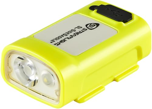 Image of Streamlight 61631 SL-Sidesaddle 400-Lumen USB Rechargeable Hands-Free Universal Hard Hat, Helmet, and Headgear LED Light with Mount Kit, Rechargeable Battery, USB-C Cable, Yellow