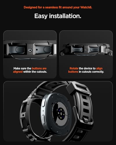 Spigen Rugged Armor Pro Case with Strap for Samsung Galaxy Watch 9/8 44mm - image 8