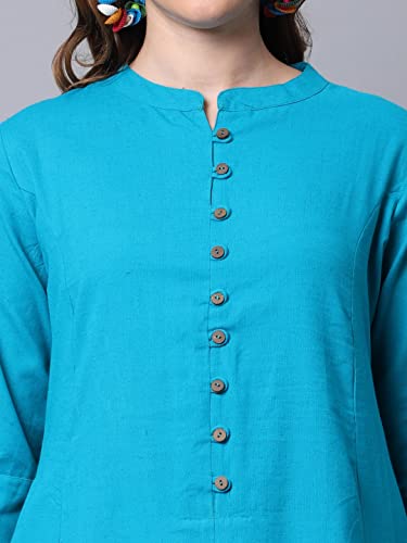 Image of Pistaa's Women's Cotton Regular Fit Casual Kurta