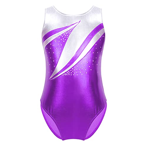Freebily Maillot Clásico de Danza Ballet Gimnasia para Niña Leotardo Patinaje Artístico Mono Brillante de Gimnasia Maillot Bailarina A Morado 7-8 años Cover