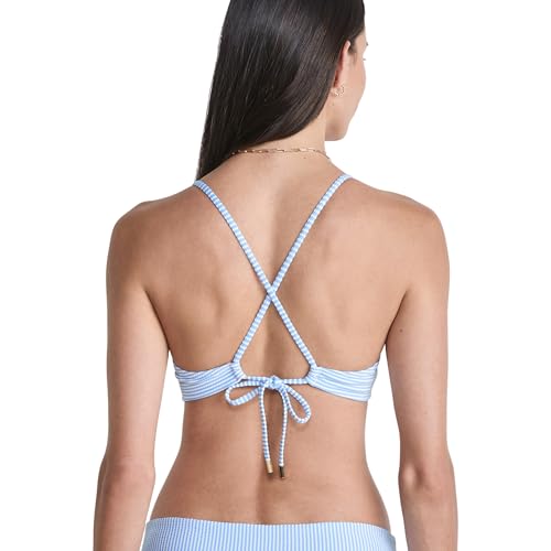 vineyard vines Women's Plunge Bikini Top Seersucker2