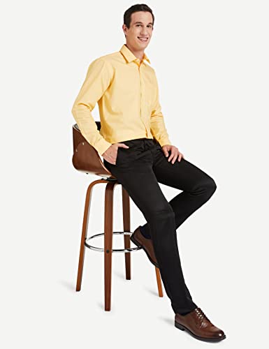 Image of Men's Solid Cotton Blend Formal Shirt with Pocket | Plain Design with Spread Collar & Full Sleeves - Regular Fit (Pack of 2)