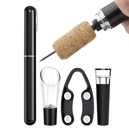 Abridor de vino, herramienta manual portátil para quitar corchos de viaje | Sacacorchos con bomba de vino | para el hogar, bar, cocina, restaurante, boda, fiesta, camarero, apartamento