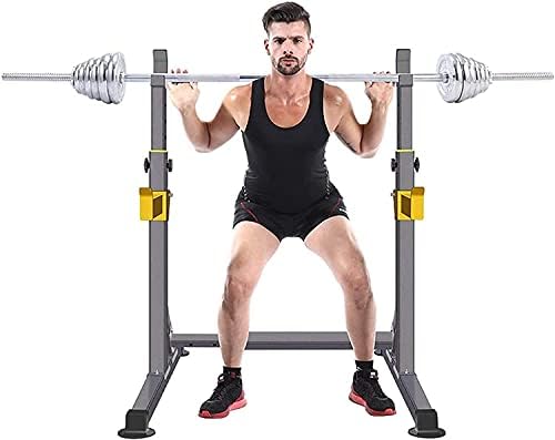 Supporto per Rack con bilanciere Regolabile Multifunzione per allenamenti di Squat, Panca Piana e Palestra a casa