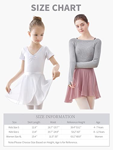 Phoeswan Dance Skirts For Girls, Light Blue Ballet Chiffon Wrap Skirt, Toddler Ballet Skirt For Girls 4-7 Years Old (Height: 39.4"-53.1"), Size Small #TOP5