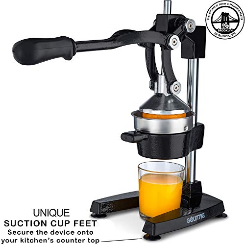 Gourmia Large Citrus Juicer Best Press For Orange, Lime And Lemon Squeezer Manual Cold Press Juicer - Maximum Juice Extractor Heavy Duty Base Juicer Machines Commercial Non Electric Lemon Juicer With Handle Non Skid Suction Cup Base Gmj9970 #TOP2