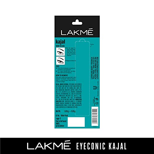 LAKMÉ Eyeconic Kajal - Twin Pack, 0.35g + 0.35g, Black Matte Finish - Image 3