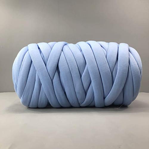 Chunky Wool Yarn 65yds Super Soft 2.2LBS Washable Super Bulky Giant for Extreme Arm Knitting DIY Throw Sofa Blanket Pillow Pet Bed and Fence (1kg, Blue)