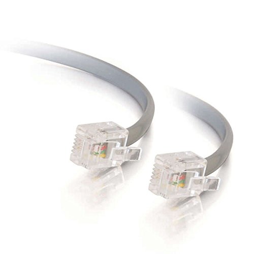 C2G 02971 Rj11 6P4C Straight Modular Cable, Silver (7 Feet, 2.13 Meters) #TOP1